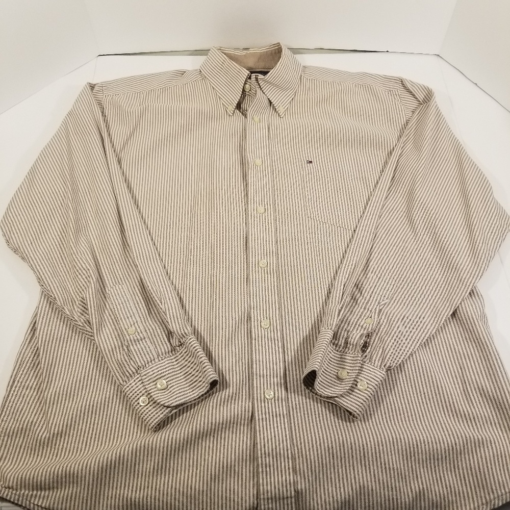 TOMMY HILFIGER STRIPED BUTTON DOWN SHIRT